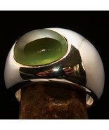 Excellent crafted Mens Gemstone Ring with Green Prehnite Sterling Silver... - $99.00