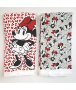 Lot of 4 Disney Minnie Mouse Kitchen Towels White Red Gray 16&quot; x 26&quot; 100... - £14.82 GBP