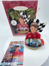 NASCAR Jeff Gordon Hallmark Christmas Ornament 1997 with Trading Card Vintage  - £6.06 GBP