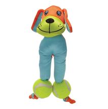 MPP Dog Toy Indoor Outdoor Play Bright Double Tennis Ball Cuddle Chew Tug Toss F - £14.87 GBP+