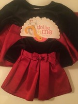 Valentines Day 2 pc set Dollie and Me dress Size 4T doll size velvet red... - £21.06 GBP