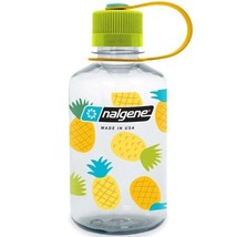 Nalgene Sustain 16oz Narrow Mouth Bottle (Pineapple) Recycled Reusable Clear - £12.46 GBP