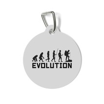 Personalized Round Metal Pet Tag with Clip, White - 1&quot; Circle Printed on Both Si - £14.07 GBP