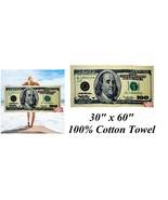 US $100 DOLLAR USA CASH MONEY BILL Big 30x60&quot;COTT​ON BATH POOL BEACH TOW... - €19,24 EUR