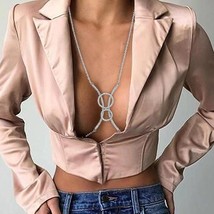 Trendy Arc Circles Chest Bracket Sexy Bikinis Jewelry Top Chain Body Chain Bra S - £11.98 GBP