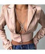 Trendy Arc Circles Chest Bracket Sexy Bikinis Jewelry Top Chain Body Cha... - £11.79 GBP