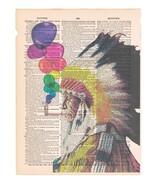Art N Wordz Life in A Bubble Indian Chief Dictionary Page Pop Art Print ... - €21,30 EUR