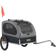 VEVOR Dog Bike Trailer, Supports up to 88 lbs, Pet Cart Carrier, Black/Gray - $139.99