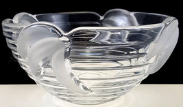 Clear Glass Ribbed Bowl with Frosted Embossed Bananas 5.5&quot; - £11.32 GBP
