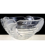 Clear Glass Ribbed Bowl with Frosted Embossed Bananas 5.5&quot; - £11.30 GBP