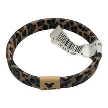 Disney Parks Animal Metal Spring Bracelet Black Mickey Mouse Logo Jewelr... - $9.19