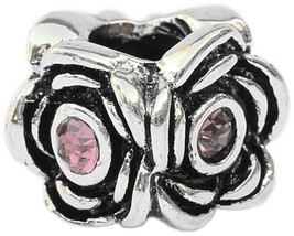 Pink Centered Flower European Bead Pandora Style Chamilia Troll Biagi - £3.79 GBP