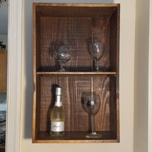 Wine Crate Wall Mount Shelf Rustic Farmhouse - £99.90 GBP