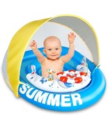 Baby Pool Float with Canopy, UPF50+ Sun Protection Inflatable Baby Float - £10.73 GBP