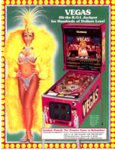 Vegas Pinball Flyer Original Vintage Promo Artwork Casino Theme 1990 Vin... - £17.21 GBP