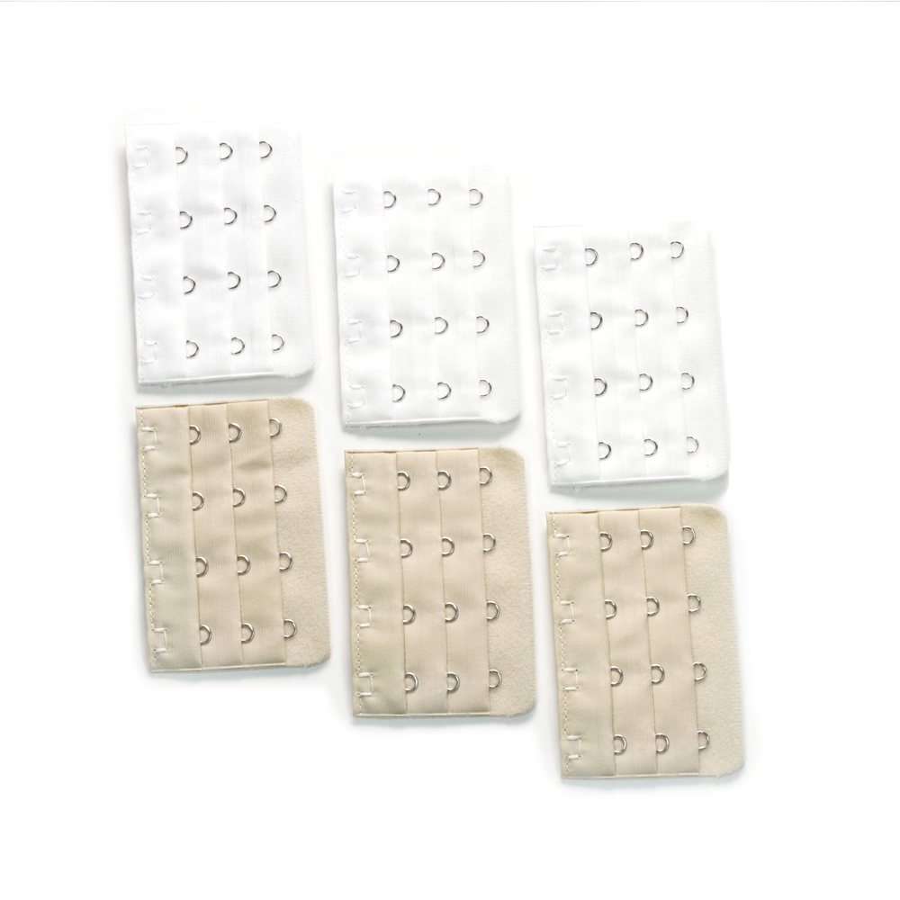 Pregnancy Bra Extender with Four-hooks (Value 6-Pack of White and Beige)
