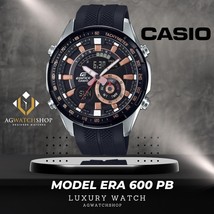 Casio Edifice Men&#39;s Stainless Steel Dial Resin Strap Watch ERA-600PB-1AVUDF - £103.87 GBP