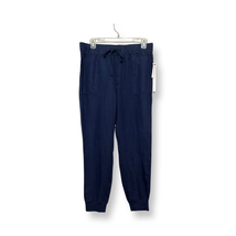 Caslon Womens Joggers Pants Blue Pull On Casual Pockets 100% Linen L NWT - $38.01