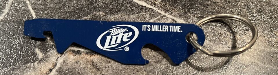 Metal BEER Keychain Ring Bottle Can Opener MILLER Lite &quot;It&#39;s Miller Time&quot; - $4.19