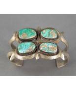 Native American Vintage Handmade Sterling Silver Navajo Turquoise Cuff B... - £1,189.17 GBP