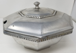 Tureen Pewter Aluminum Metal ADG Serving Bowl Octagonal With Lid  - £14.88 GBP