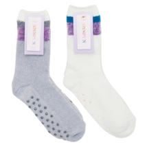 Joyspun Luxury Lounge Gripper Soft Socks 4pk Size 4-10 Purple Gray White New Lot - £7.99 GBP