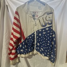 Vintage REEBOK 1992 USA Olympic Patriotic Flag Zipped Jacket Size M-Unisex - $59.39