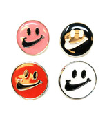 METALLIC ENAMEL SWOOSH SMILEY FACE LOGO CHECK MARK LAPEL PIN BUTTON RETR... - €8,64 EUR