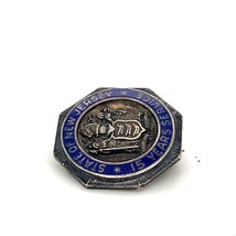Vtg Sign Sterling Enamel State of New Jersey 15 Year Employee Service Brooch Pin - £30.33 GBP