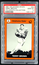 1991 Oklahoma State Collegiate #20 Terry Brown OSU Cowboys PSA 10 Gem Mint POP 1 - £22.89 GBP