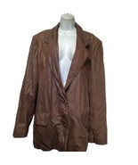 Vintage tutku show 70s Brown Boho Hippie leather jacket Size L - $64.34