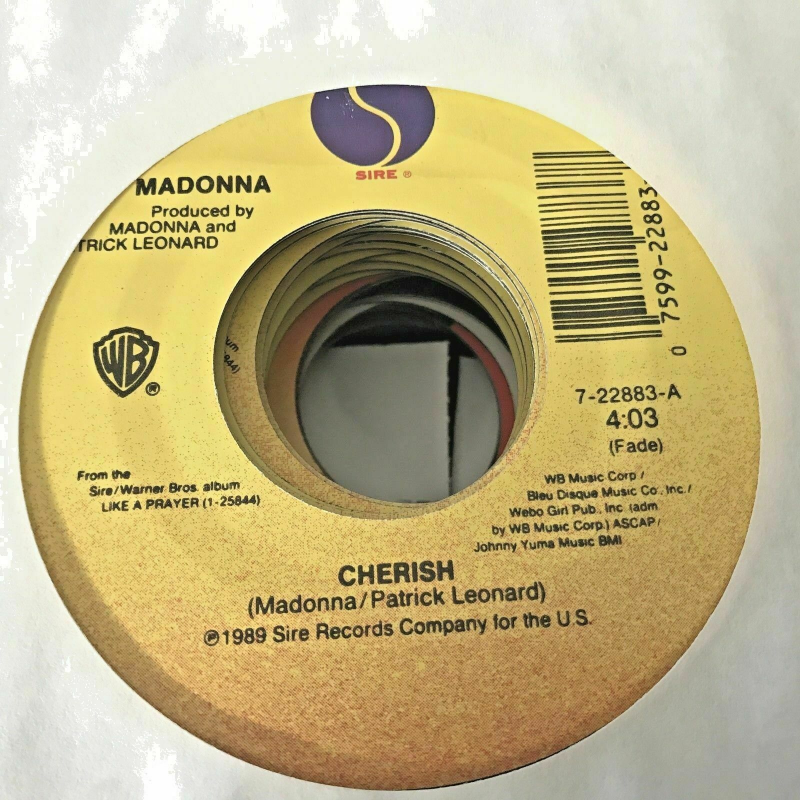 Madonna Cherish/Supernatural  45 7-22883 - $4.95
