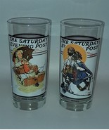 2 Saturday Evening Post Arby&#39;s Drinking Glasses VINTAGE - £6.30 GBP