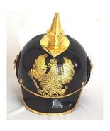 WW1 WW2 German Leather Pickelhaube Helmet Prussian Helmet, Spiked Office... - £59.17 GBP