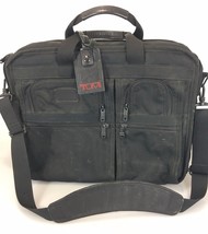 Tumi Black Ballistic Nylon Overnighter Briefcase 2671D3 Luggage Tag &amp; Strap - £89.69 GBP