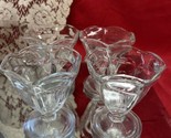 Set 4 Vintage Anchor Hocking TULIP Pressed Glass Footed Ice Cream Sundae... - $14.85