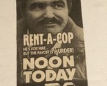 Rent-A-Cop  Tv Guide Print Ad Burt Reynolds TPA18 - £4.66 GBP