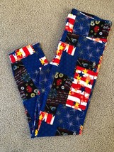 LuLaRoe New TC Tall Curvy Leggings Blue White Red Yellow Stars Stripes patchwork - £12.54 GBP