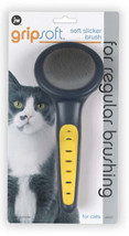 JW Pet GripSoft Cat Slicker Brush Gray/Yellow 1ea/SM - £9.45 GBP