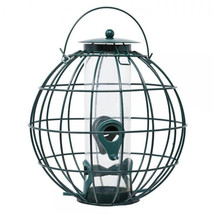 Bird Feeders Hanging Squirrel Proof Petite Orb Caged Seed Feeder Green - £15.53 GBP