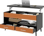 Leather Lift Top Coffee Table With 2 Drawers And Large Hidden Compartmen... - $333.99