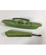 Celluloid Box and Vanity Nail Care Box Buffer Vintage  GREEN 2 tone Nice... - $376.33 MXN