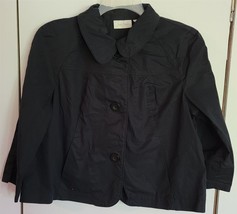 Womens L Studio Works Black Button Front Lightweight Casual Jacket - £7.06 GBP