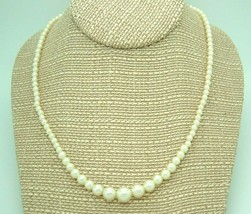 Vtg Necklace Faux Pearl Dainty Strand graduated Japan Coquette classic Wedding - £11.06 GBP