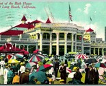 In Front of Bath House Long Beach California CA 1910 DB Postcard H1 - $7.87