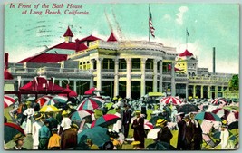 In Front of Bath House Long Beach California CA 1910 DB Postcard H1 - £6.23 GBP