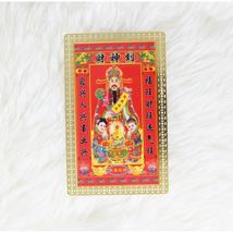 Gold Card Cai Shen Ye Chinese Fetish Bring Wealth Money Luck Wallet Size... - $34.61