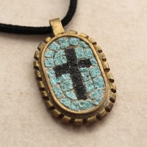 Handmade Oval Mosaic Pendant Necklace, Mosaic Necklace Jewelry, Christian Gift - £79.05 GBP