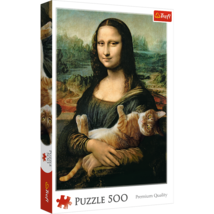 Trefl 500 Piece Jigsaw Puzzles, Mona Lisa and a Purring Kitty, Da Vinci Puzzles - $20.99