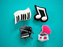4 Music Notes Piano Shoe Charm Design Accessories Compatible w/ Croc - £7.95 GBP